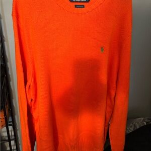 Ralph Lauren Men's Vibrant Orange Crewneck Sweater